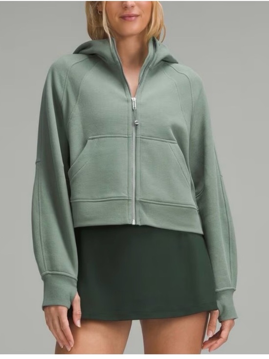 lululemon athletica Tops - Lululemon Cropped Zip Hoodie in Sage Green